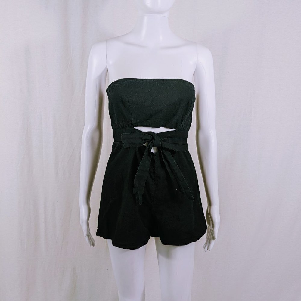 Urban Outfitters Black Cutout Strapless Romper Size Small